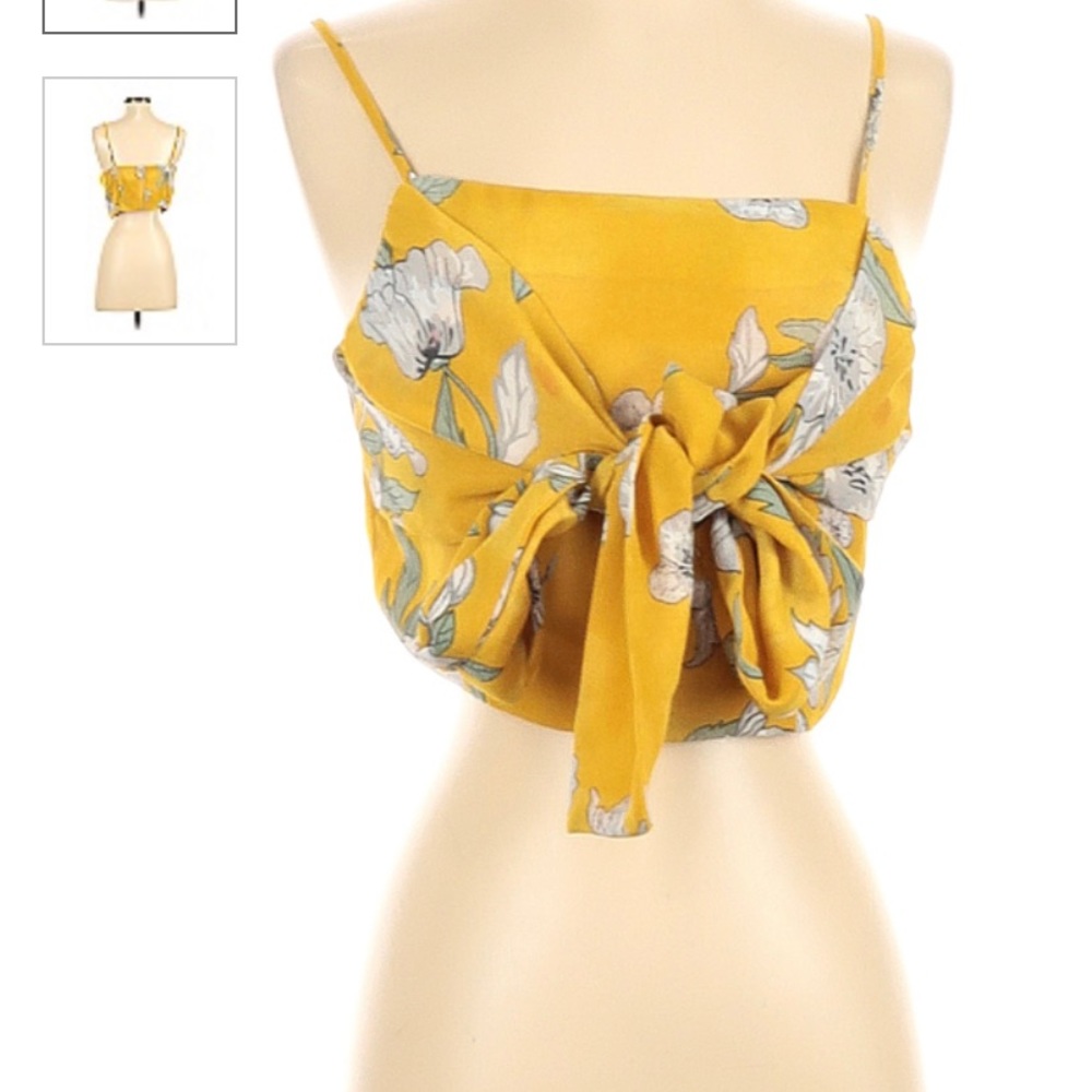 Chriselle x J.O.A Tie front crop top
